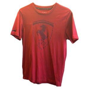 Puma Men's Ferrari Big Shield Race Car Sport T-Shirt, Puma Red, Medium